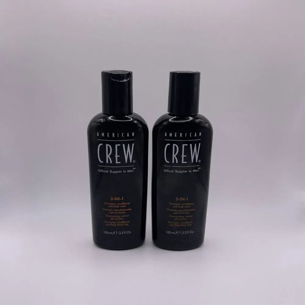 American Crew Men's 3-In-1 Travel Size Shampoo Conditioner Body Wash 2 PCS. Set